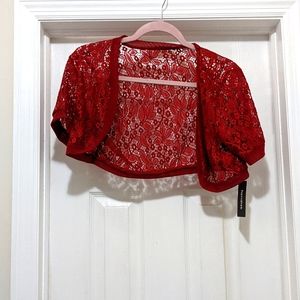Burgundy lace bolero